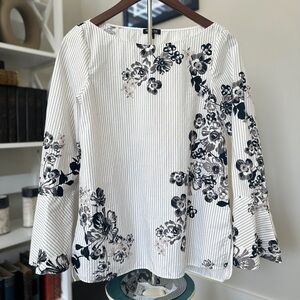 Massimo Dutti Floral Striped Blouse